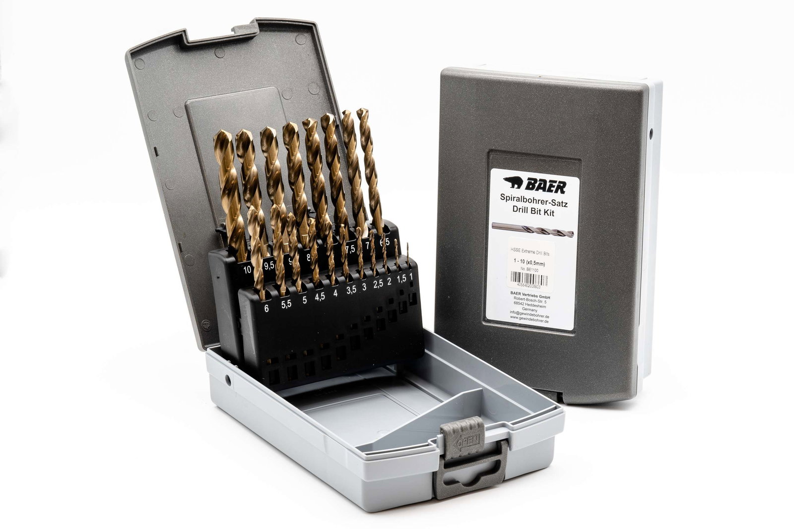 BAER HSSE Extrem-Bohrer Satz 1 bis 10 mm